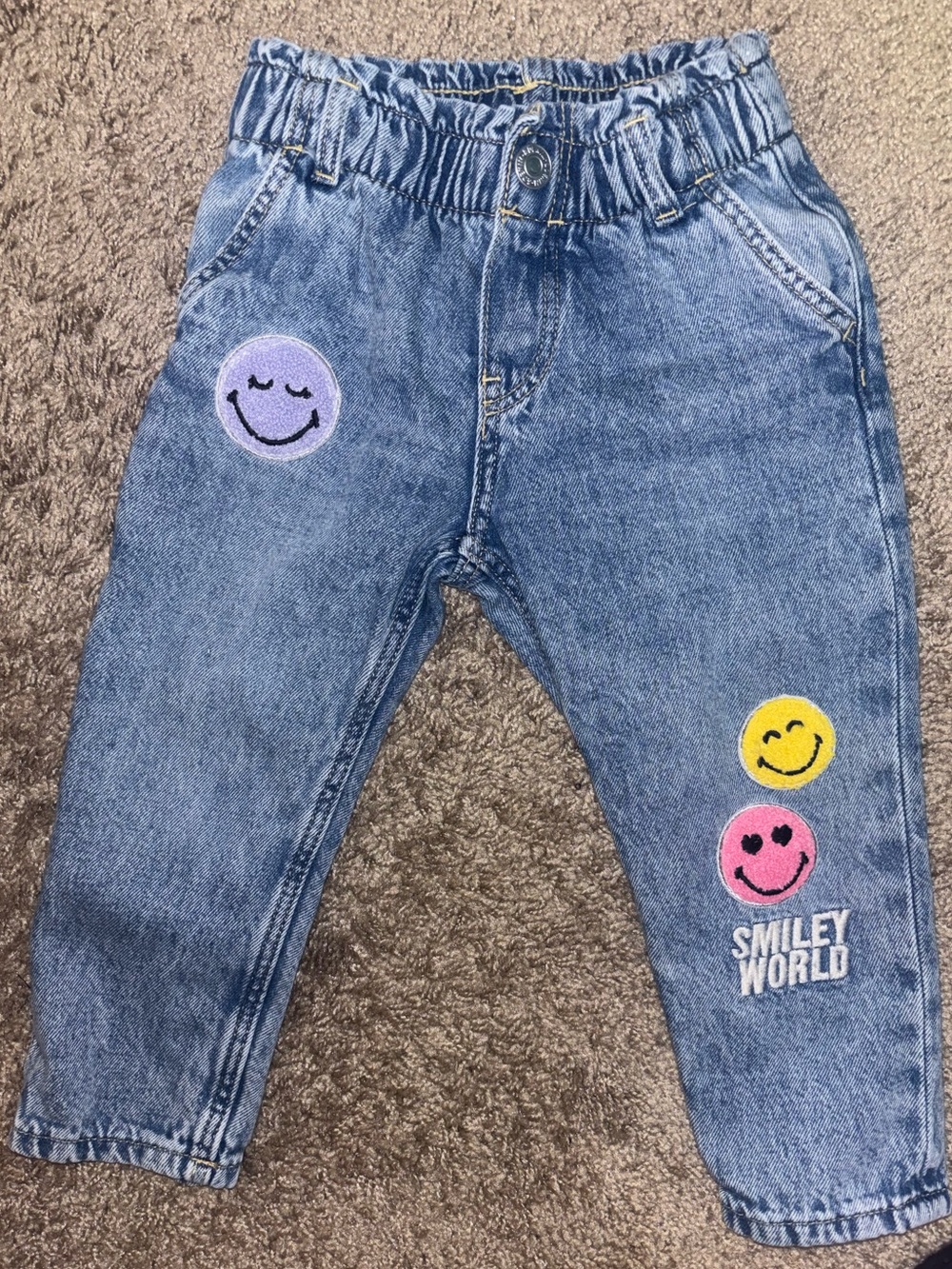 H&M SmileyWorld Blue Denim Paper Bag Jeans - 2T